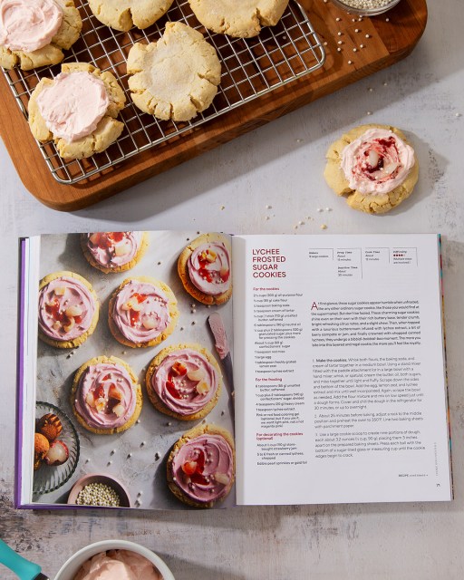 Photo of the interior of 108 Asian Cookies open to Lychee-Frosted Sugar Cookies recipe